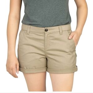 NWT Boston Traders Ladies’ Rolled Hem Bermuda Short Pockets Tan 6 8 12 14